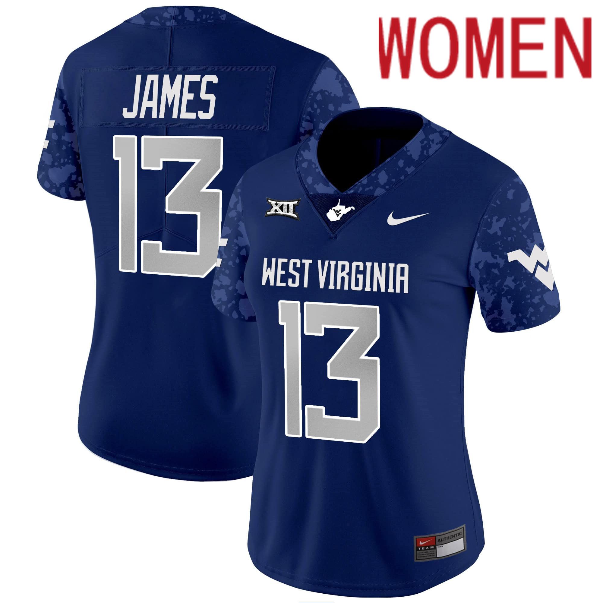 Women West Virginia Mountaineers #13 James Blue 2024 Nike Vapor Limited NCAA Jersey